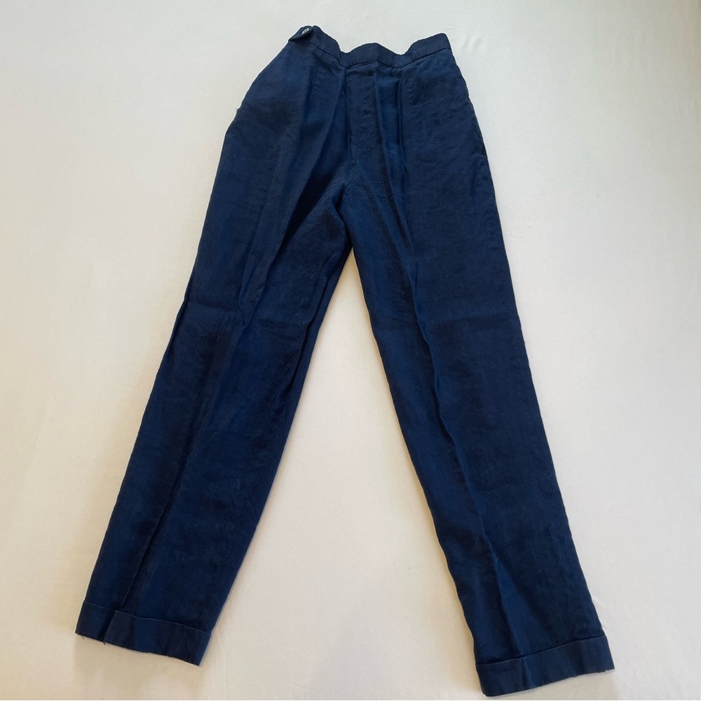Vintage navy linen blend pants